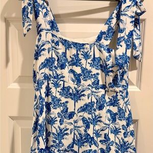 Gianni Bini Blue and White Tropical Dress